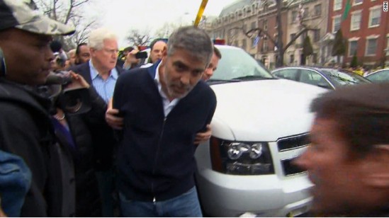 Clooney arrested during protest outside Sudanese Embassy